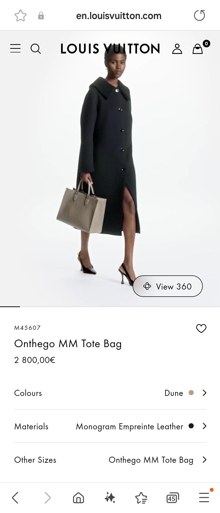 루이비통 M45607 온테고 MM 토트백