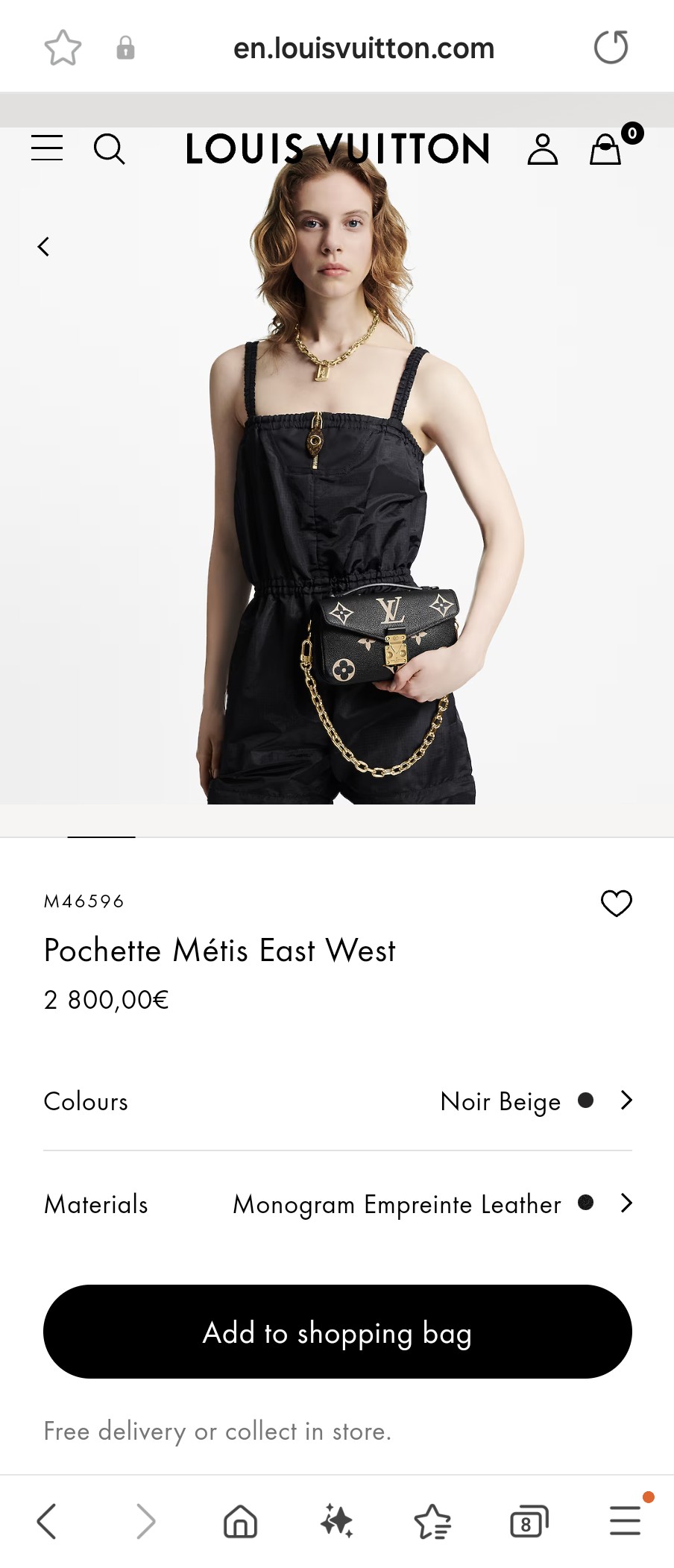 루이비통 M46596 포셰트 메티스 이스트 웨스트