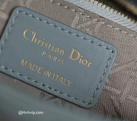 MINI LADY DIOR 백 클라우드 블루 까나쥬 양가죽