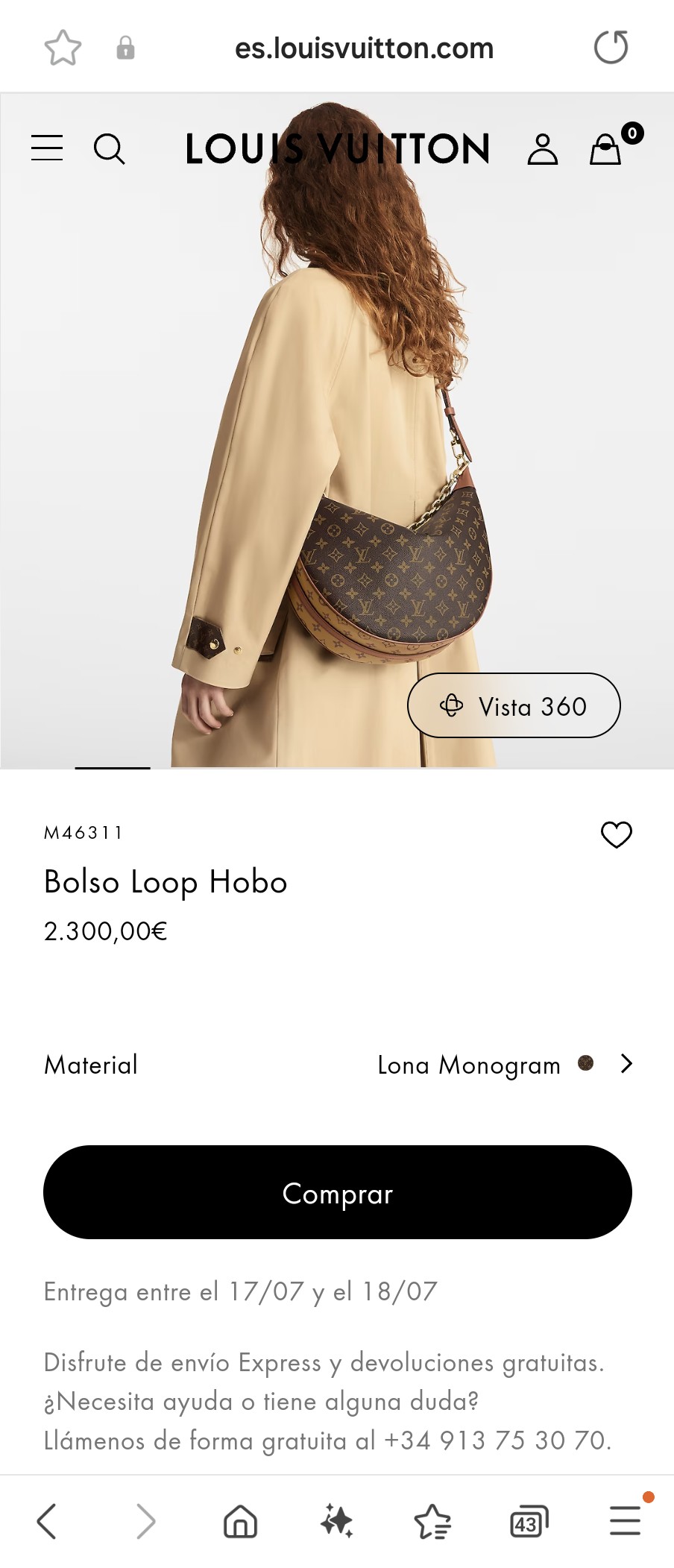루이비통 M46311 볼소 루프 호보