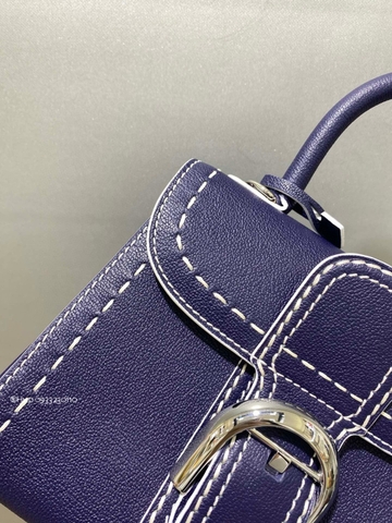 Delvaux Brillant Mini Surpiqué 그레인 송아지 가죽 블루