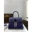 Delvaux Brillant MM Surpiqué 그레인 송아지 가죽 블루