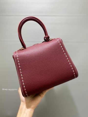 Delvaux Brillant Mini Surpiqué 그레인 송아지 가죽 보르도