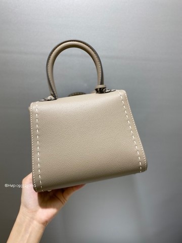 Delvaux Brillant Mini Surpiqué 그레인 송아지 가죽 Tourterelle I - 아이보리