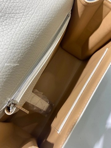 크리스피 카프 소재의 Delvaux Tempête MM AA0611AMF 화이트