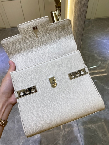 크리스피 카프 소재의 Delvaux Tempête PM AA0611AMF 화이트