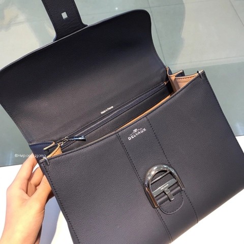 Delvaux Brillant MM 로데오 송아지 가죽 네이비 블루