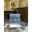 Delvaux Brillant MM 로데오 송아지 가죽 아주르