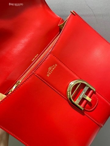 Delvaux Brillant MM 박스 카프 레드