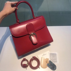 Delvaux Brillant MM 박스 카프 와인