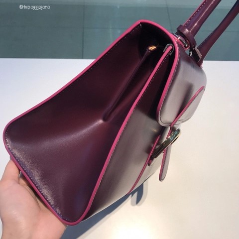 Delvaux Brillant MM 박스 카프 버건디