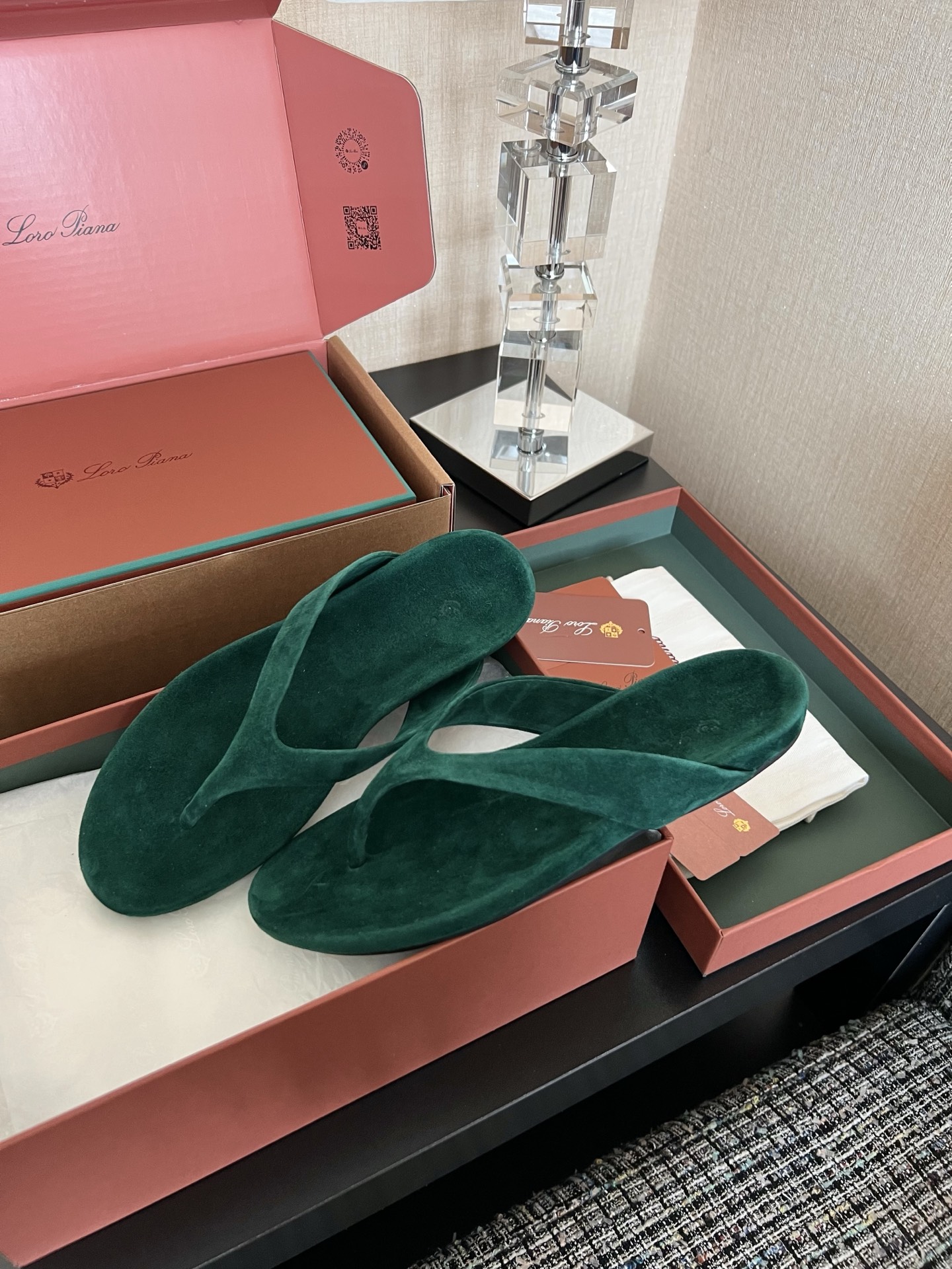 Loro Piana Ida 스웨이드 고트스킨 라운드 토 플랫 조리