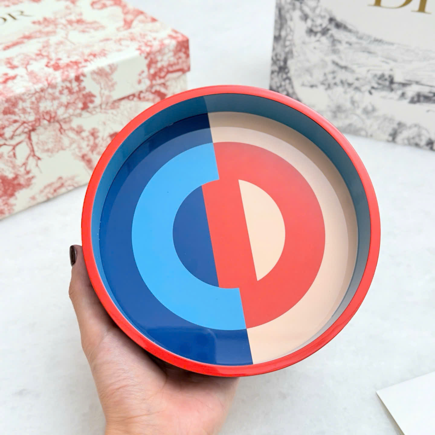 디올 스몰 트레이 4509780 CD 앙트르라세 패턴 시리즈