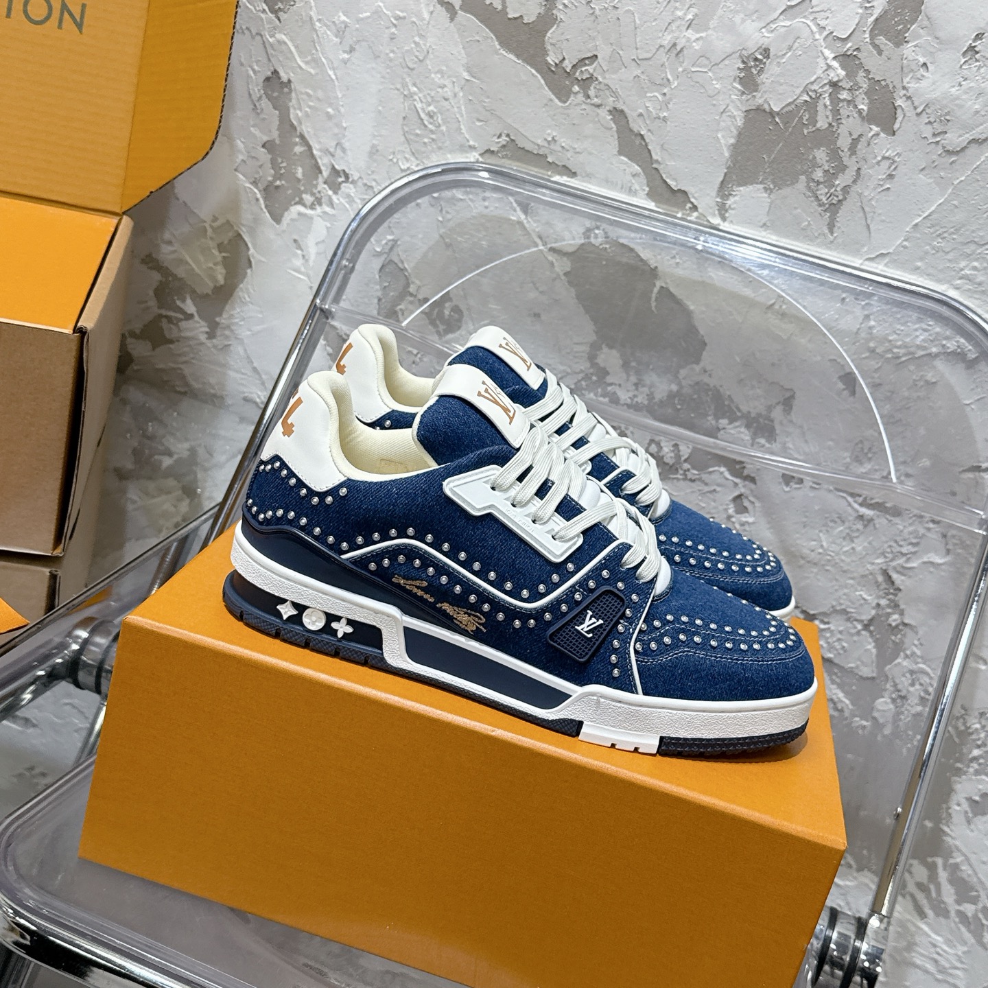 루이비통 LV Trainer 스타일 남성용 로우탑 스니커즈